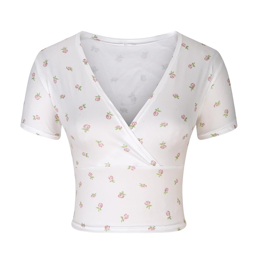 Amazon.com: Generic A-770 White Juniors Short Sleeve Top